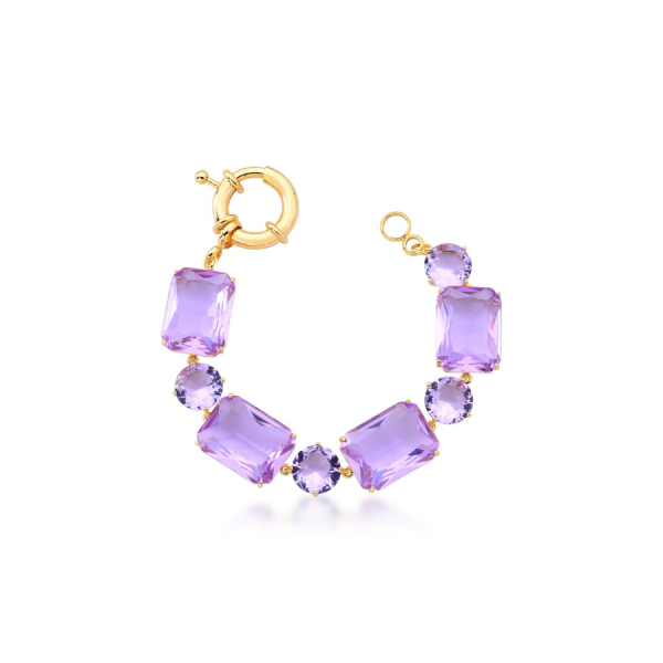 Pulseira Pedra Ametista Lavanda