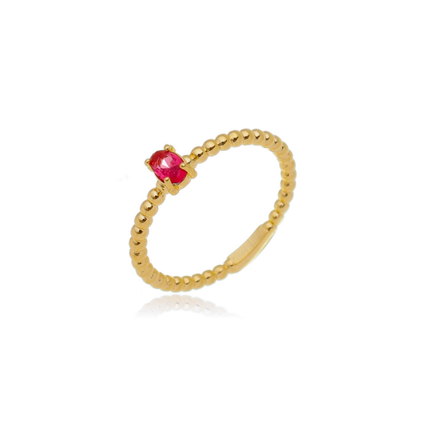 Anel Bolinhas  Com Oval 5 x3 mm