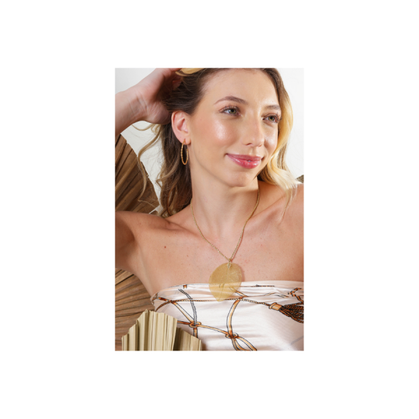 Conjunto Folha Dourada e Binco Argola - Imagem 2