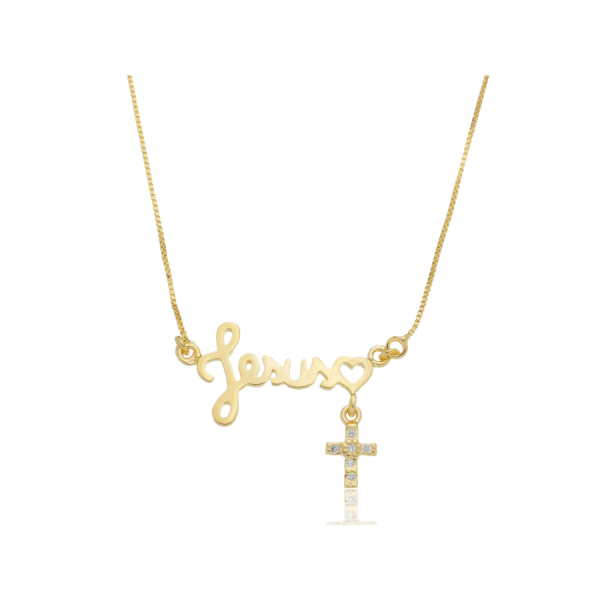 Gargantilha Dourada Jesus 45cm