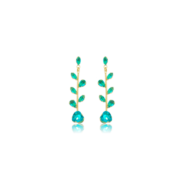 Brinco Folhas de Zirconias