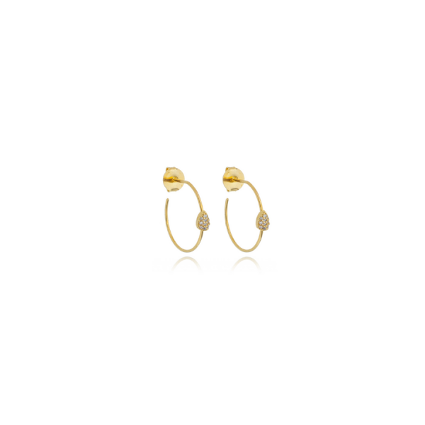 Brinco Argola  Gota Cravejado