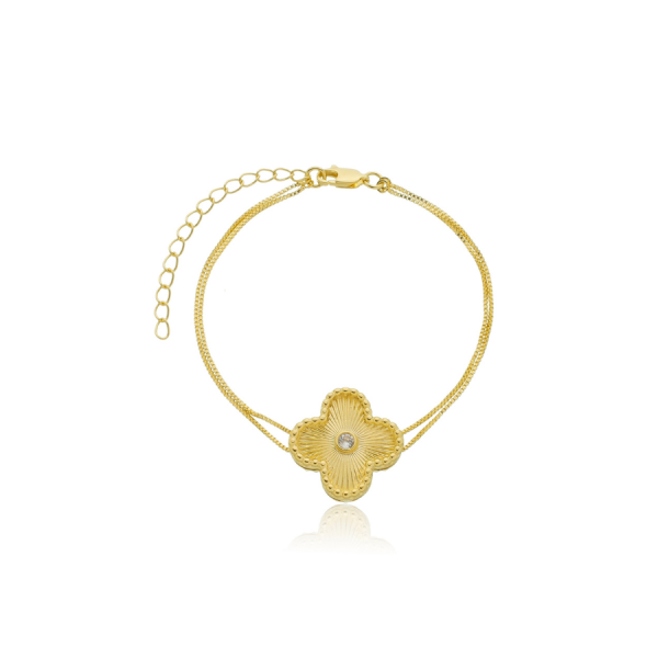 Pulseira com flor 2 Zirconias