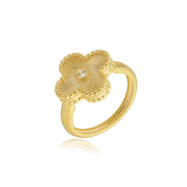 Anel Flor Grossa 1 Zirconia