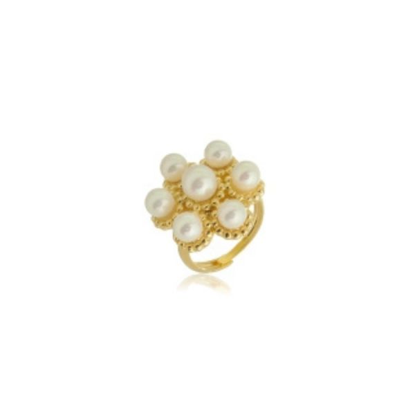 Anel Flor de Pérolas