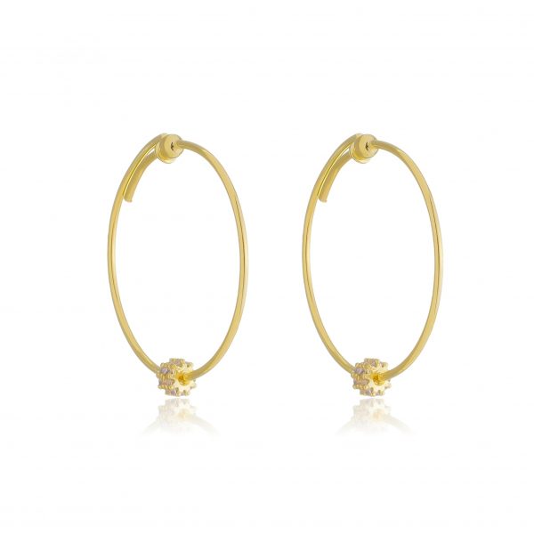 Brinco de Argola c/ detalhe Cravejado