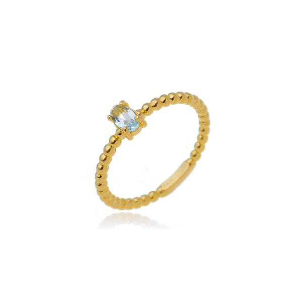 Anel Bolinhas  Com Oval 5 x3 mm - Imagem 2