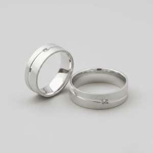 Par de Aliança de Namoro Casamento Prata 925 Brilhante Compromisso Noivado #15