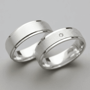 Par de Aliança de Namoro Casamento Prata 925 Brilhante Compromisso Noivado #20