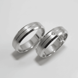 Par de Aliança de Namoro Casamento Prata 925 Brilhante Compromisso Noivado #34