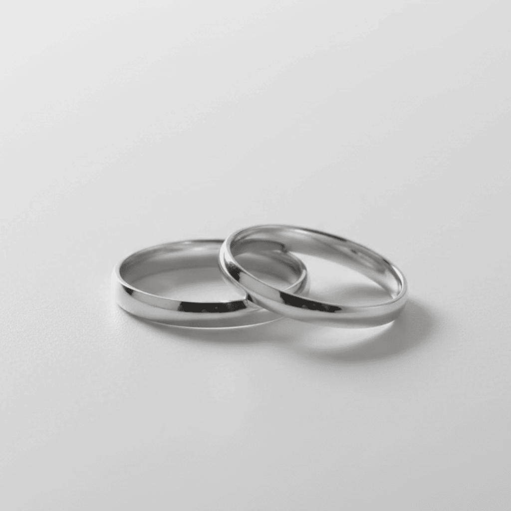 Par de Aliança de Namoro Casamento Prata 925 Brilhante Compromisso Noivado #44