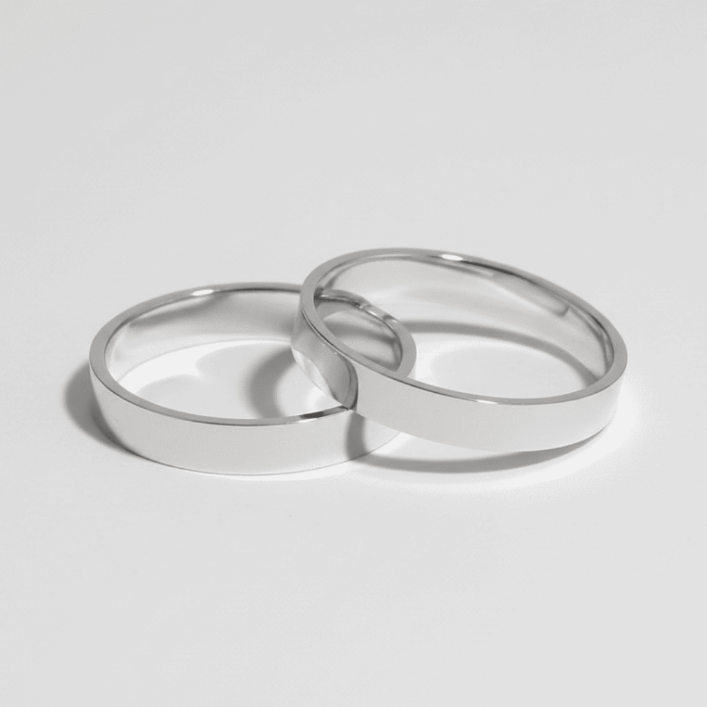 Par de Aliança de Namoro Casamento Prata 925 Brilhante Compromisso Noivado #43