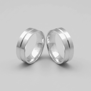 Par de Aliança de Namoro Casamento Prata 925 Brilhante Compromisso Noivado #18