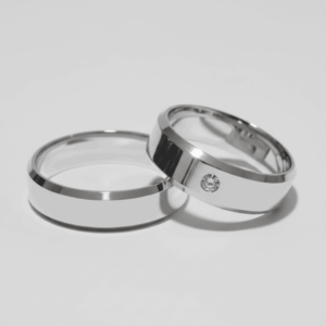 Par de Aliança de Namoro Casamento Prata 925 Brilhante Compromisso Noivado #41