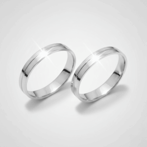 Par de Aliança de Namoro Casamento Prata 925 Brilhante Compromisso Noivado #36