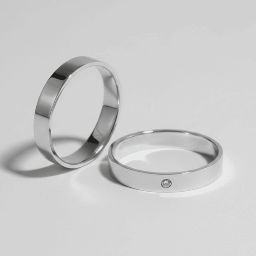 Par de Aliança de Namoro Casamento Prata 925 Brilhante Compromisso Noivado #37