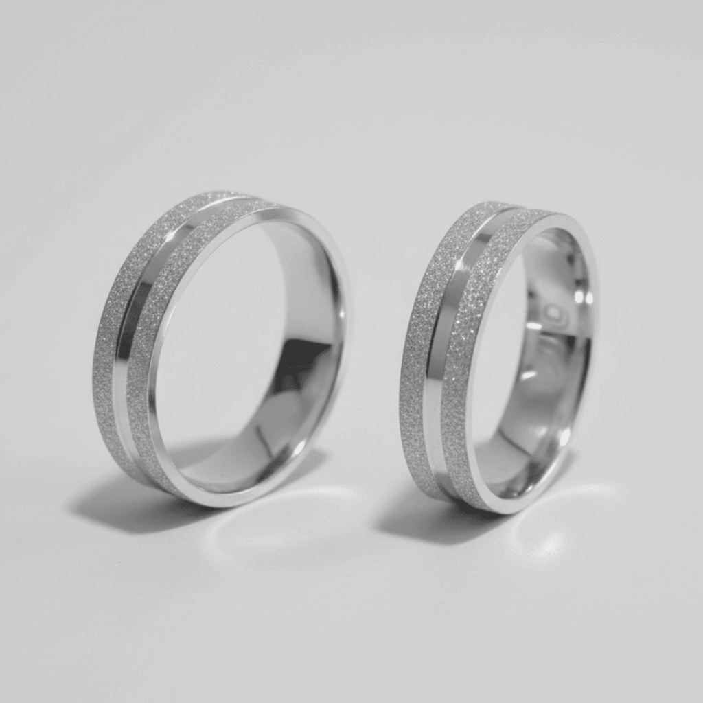 Par de Aliança de Namoro Casamento Prata 925 Brilhante Compromisso Noivado #39