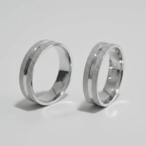 Par de Aliança de Namoro Casamento Prata 925 Brilhante Compromisso Noivado #39