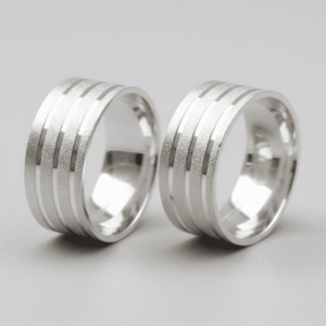 Par de Aliança de Namoro Casamento Prata 925 Brilhante Compromisso Noivado #8