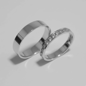 Par de Aliança de Namoro Casamento Prata 925 Brilhante Compromisso Noivado #30