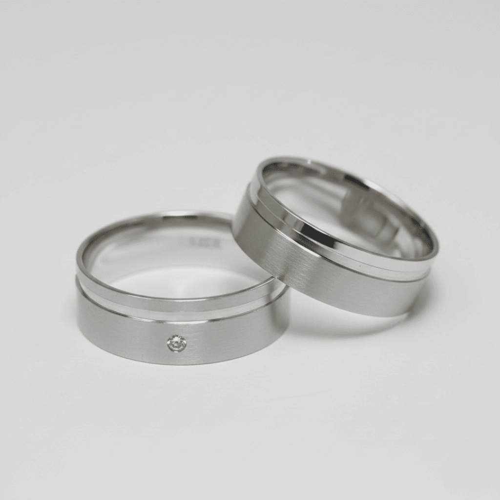 Par de Aliança de Namoro Casamento Prata 925 Brilhante Compromisso Noivado #35