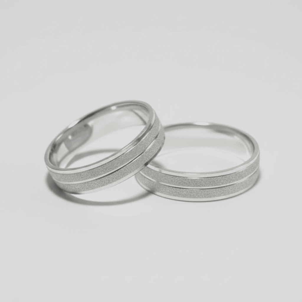 Par de Aliança de Namoro Casamento Prata 925 Brilhante Compromisso Noivado #40